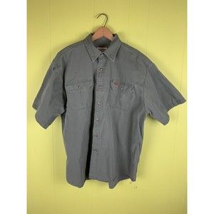 Carhartt Shirt Mens Size XL Green Short Sleeve Button Up Heavyweight